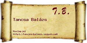 Tancsa Balázs névjegykártya