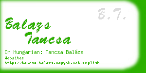 balazs tancsa business card