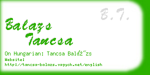 balazs tancsa business card